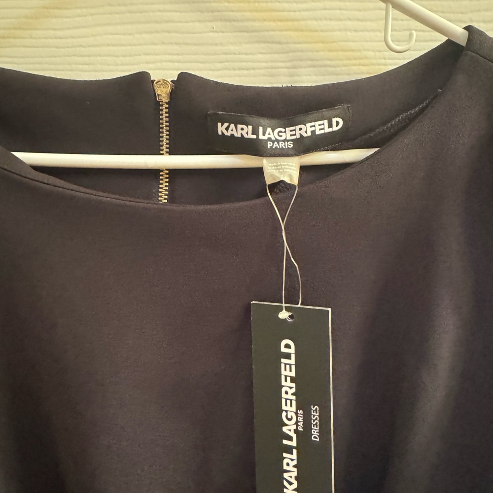 NWT Karl Lagerfeld Paris Elegant Black cocktail dress size 8